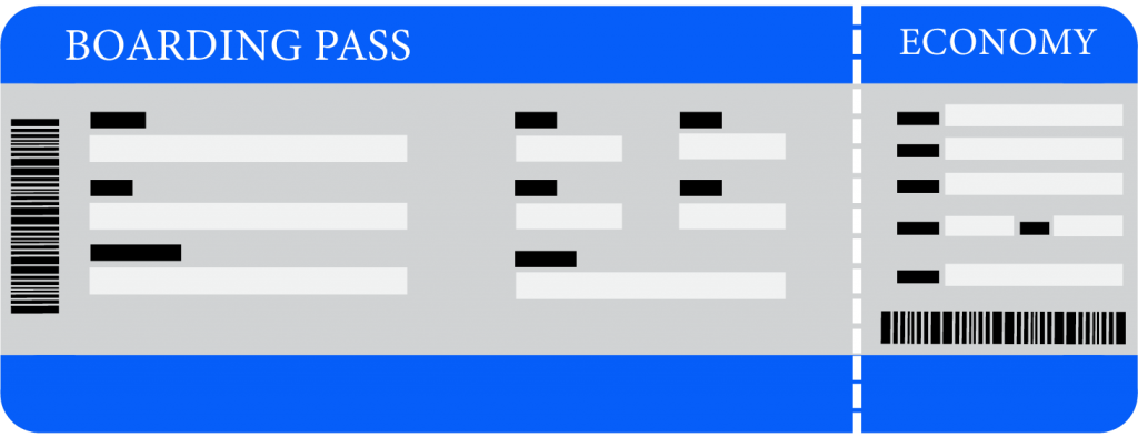 graphic illustration of boarding pass